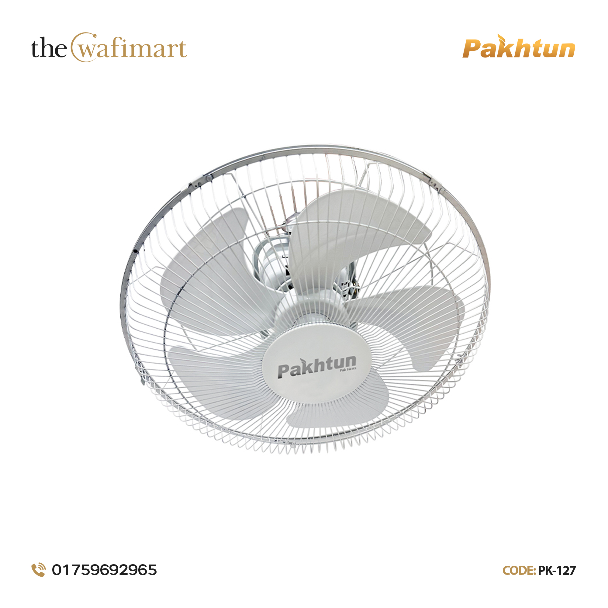 Pakhtun D-400 16-Inch-High Speed Ceiling Mount Fan (White) | PK-127