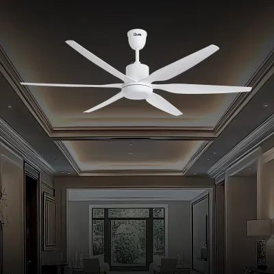 Qulik Silex 66"- Modern Decorative Silent ABS Blade Under light with Remote Ceiling Fan (Dark Wood Grain) Q-6507-DW_img_0