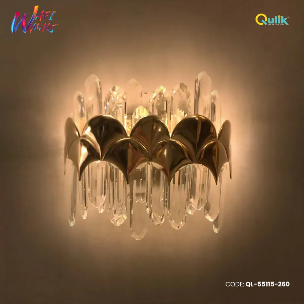 Qulik Modern Wall Lamp Basket Gold Plated Crystal Wall Appliques (QL-55115-260)