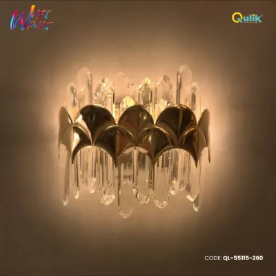Qulik Modern Wall Lamp Basket Gold Plated Crystal Wall Appliques (QL-55115-260)_img_0