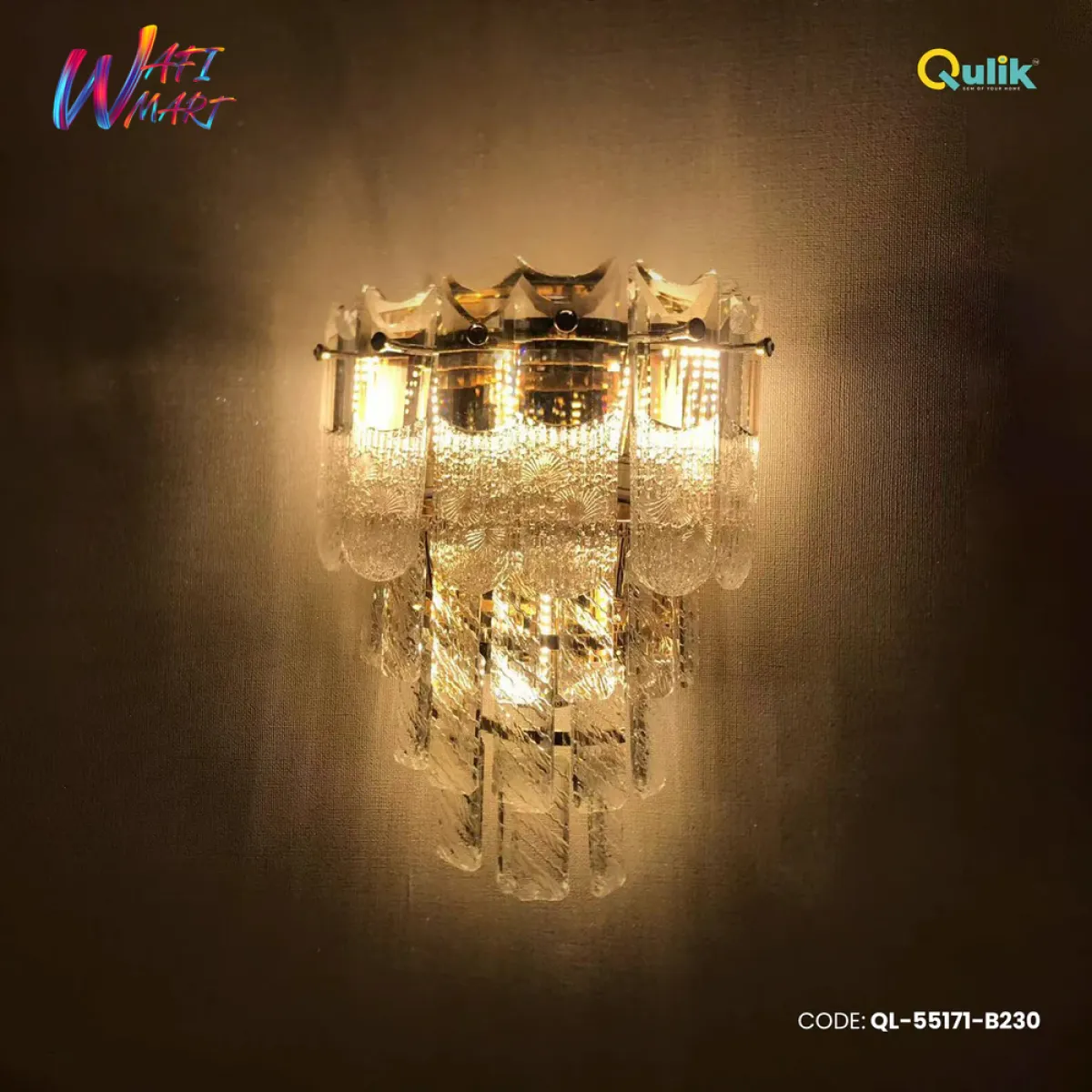 Qulik Modern Wall Lamp Basket Gold Plated Crystal Wall Appliques (QL-55171-B230)