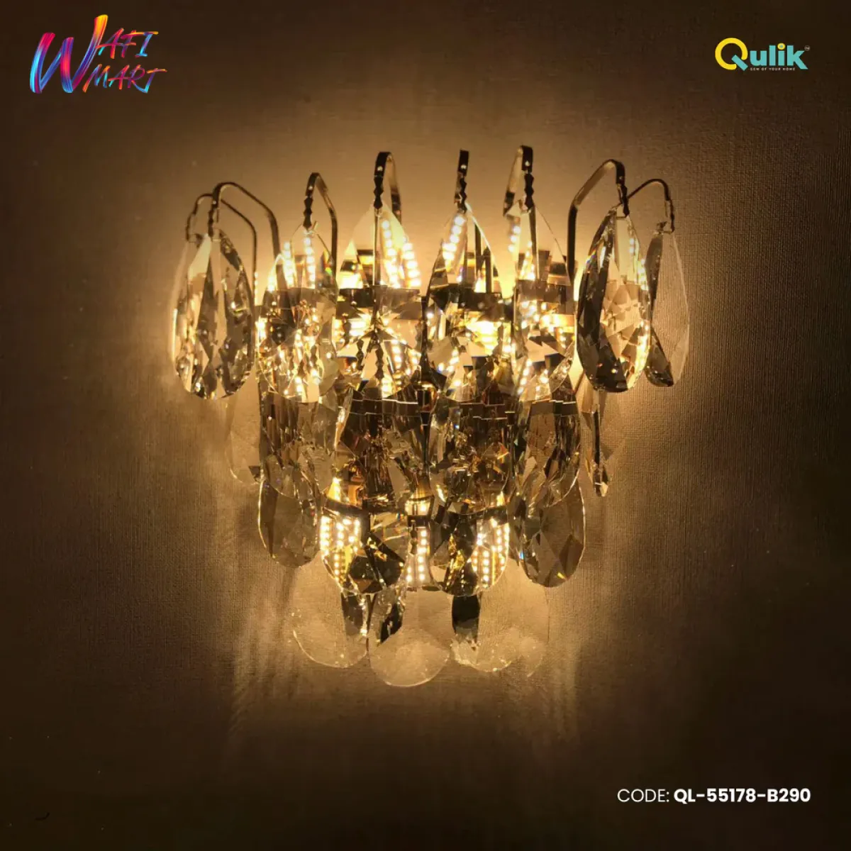Qulik Modern Wall Lamp Basket Gold Plated Crystal Wall Appliques (QL-55178-B290)