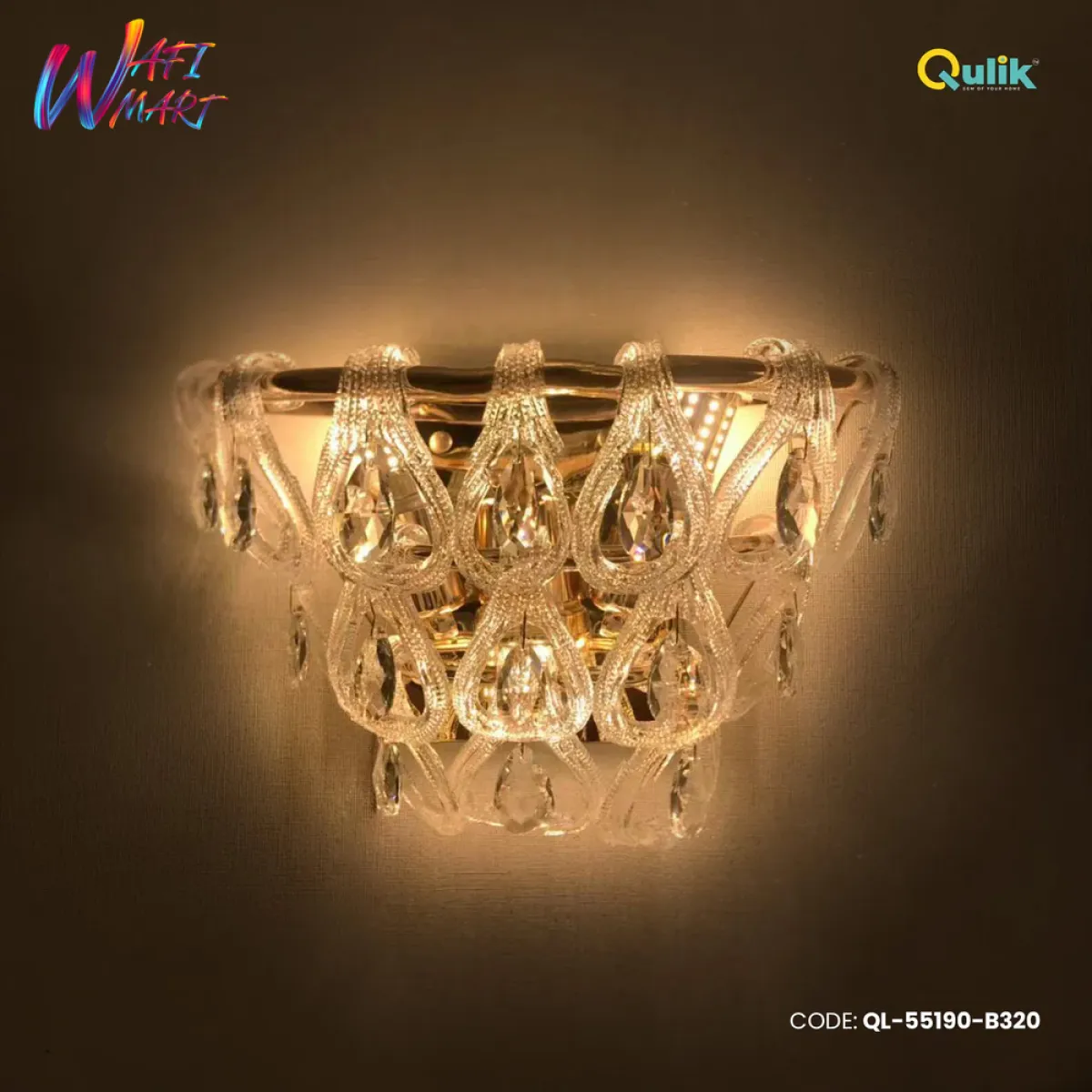 Qulik Modern Wall Lamp Basket Gold Plated Crystal Wall Appliques (QL-55190-B320)
