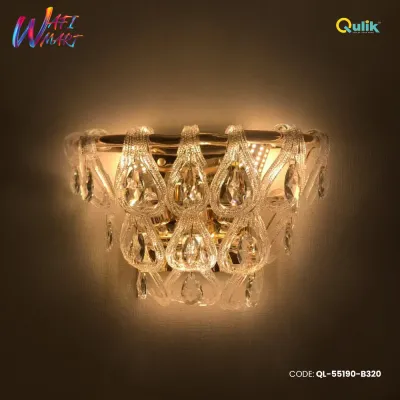Qulik Modern Wall Lamp Basket Gold Plated Crystal Wall Appliques (QL-55190-B320)_img_0