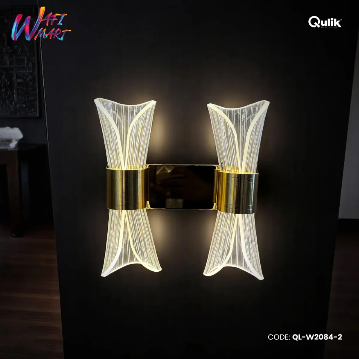 Qulik Modern Wall Lamp Concise Glass Double Head LED Lampshade