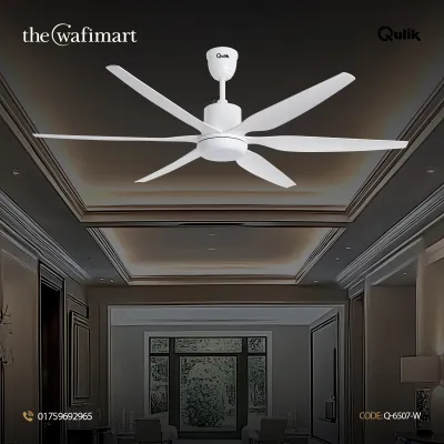 Qulik Silex 54"- Modern Decorative Silent ABS Blade Under light with Remote Ceiling Fan (Dark Wood Grain) Q-6507-DW_img_0