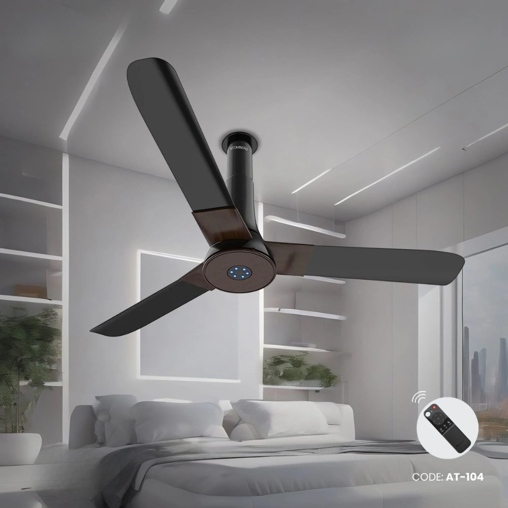 Atomberg Studio+ 48" 35 Watt BLDC motor Energy Saving Anti-Dust Speed Indicator Light Ceiling Fan with Remote Control ( Earth Brown) AT-104