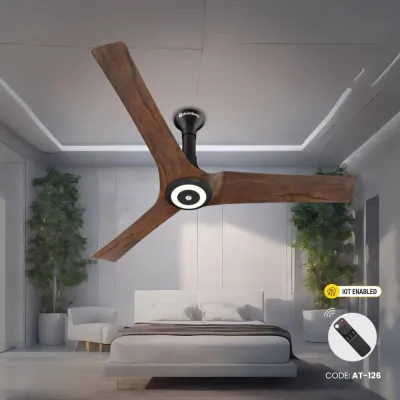 Atomberg Aris Starlight 48" Silent Energy Efficient BLDC Motor With Smart IoT and IR Remote Ceiling Fan (Dark Teakwood) AT-126_img_0