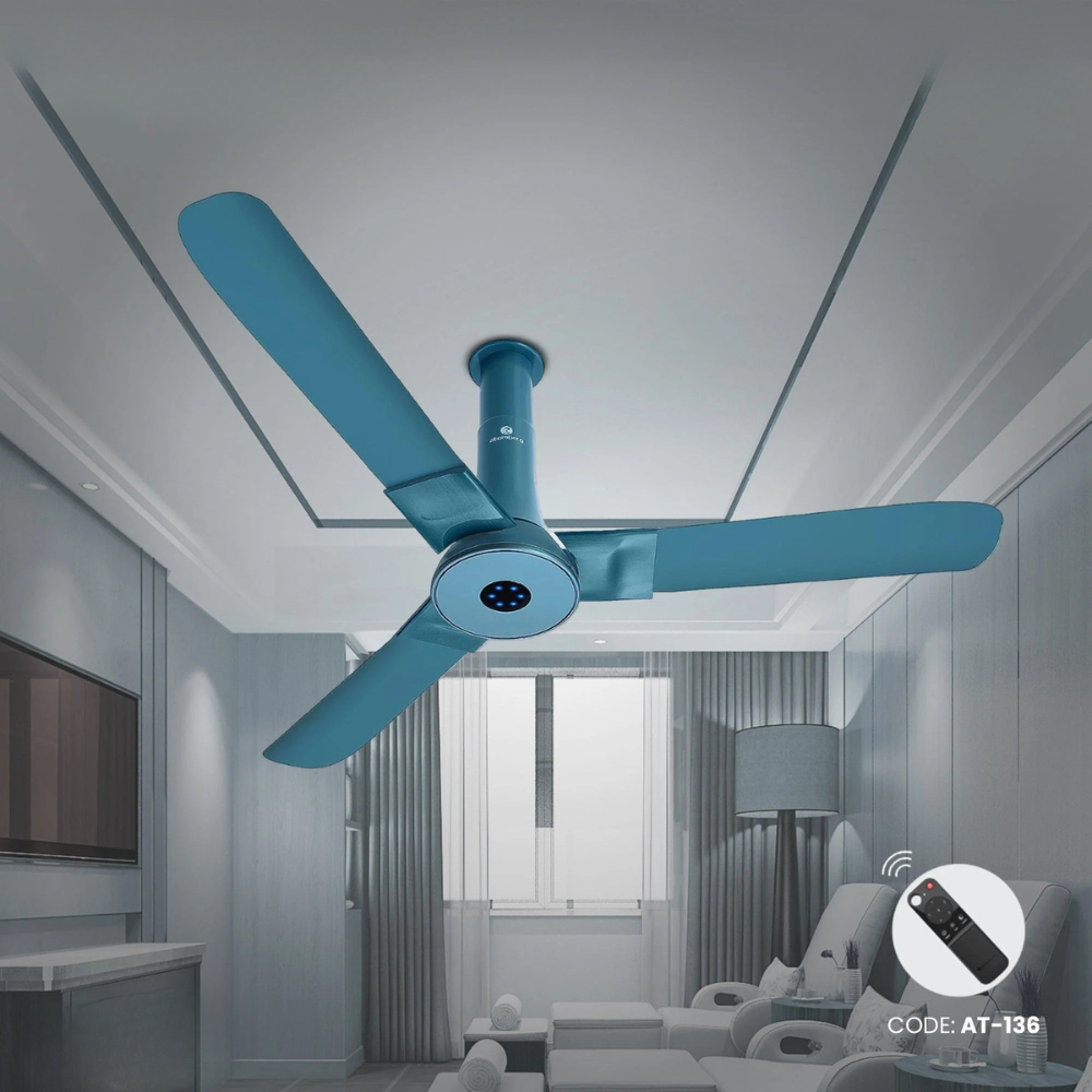 Atomberg Studio+ 48" 35W BLDC motor Energy Saving Anti-Dust Speed Indicator Light Ceiling Fan with Remote Control(Aegean Blue ) AT-136