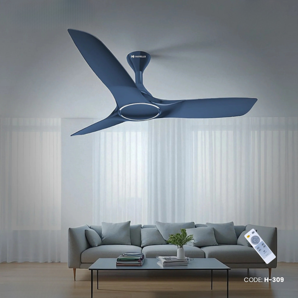 Havells Stealth Air 48" BLDC Energy Savings Remote Ceiling Fan (Indigo Blue) H-309