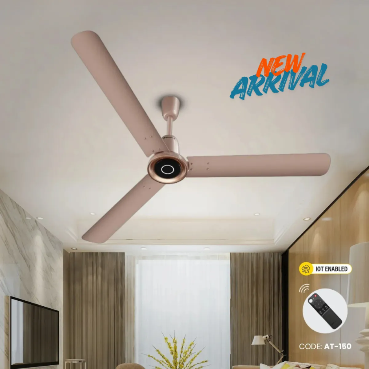 Atomberg Studio Nexus Smart 1400mm BLDC Ceiling Fan with IoT & Remote Control (Rose Gold) | AT-150