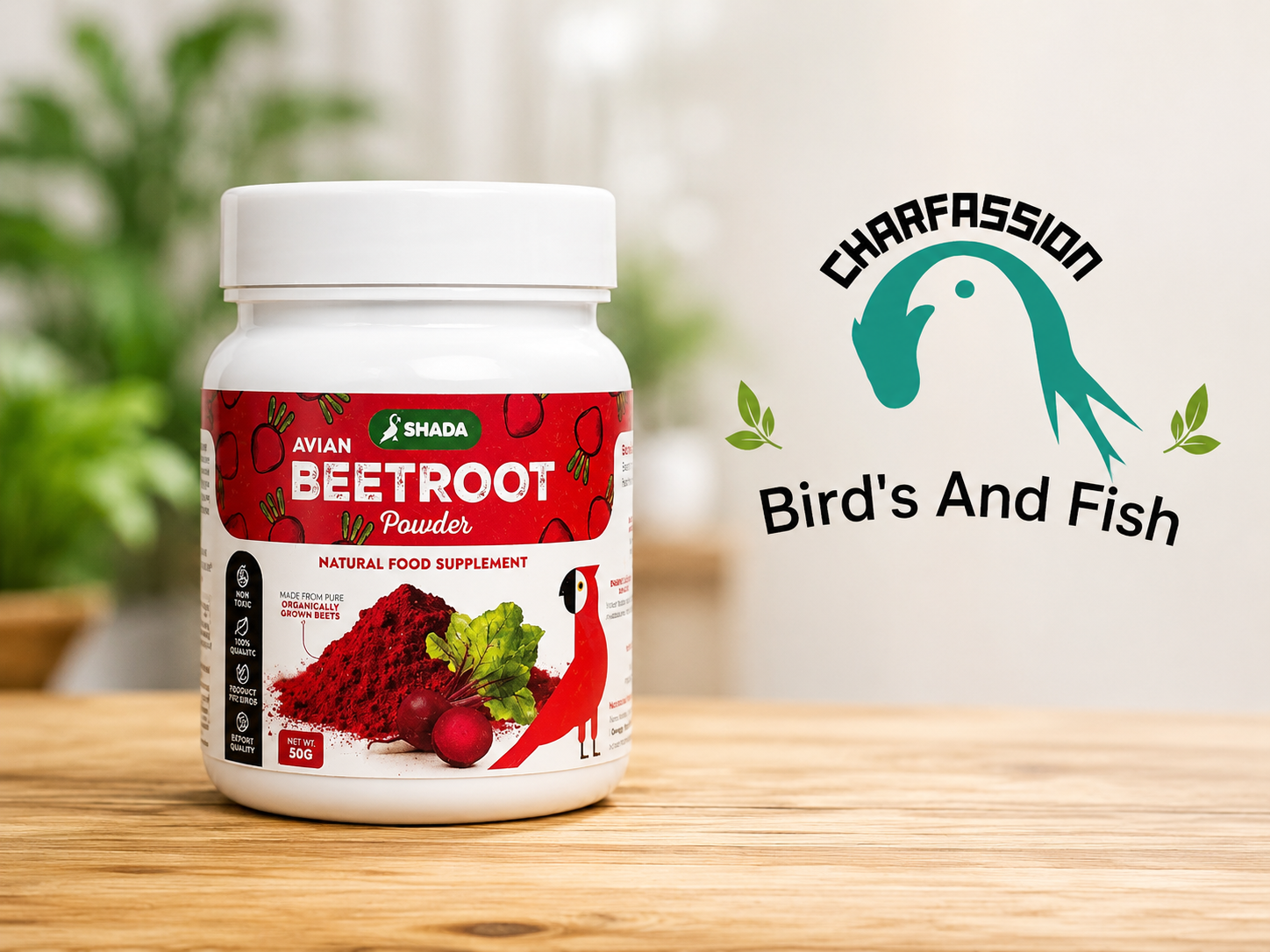 SHADA Avian Beetroot Powder 50g – Natural Bird Food Supplement for Color, Immunity & Breeding Support | Bird Vitamin Bangladesh