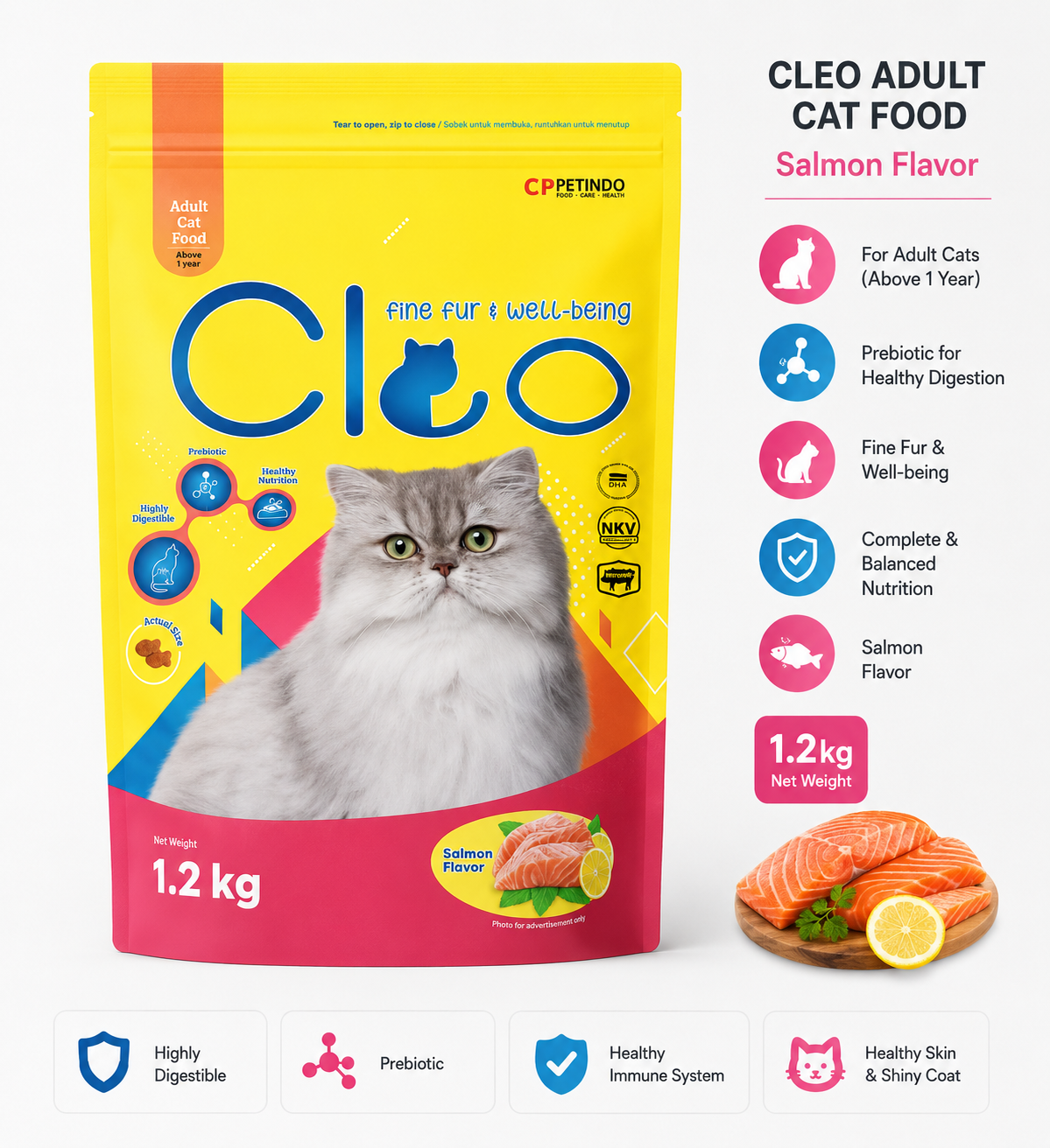 Cleo Salmon Flavor 1.2 Kg Adult