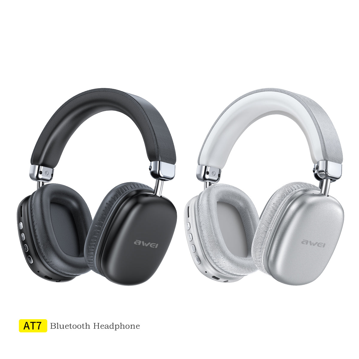 Awei AT7 Wireless Over-Ear Headphones with Mic – 70H Music Playback thumbnail 3