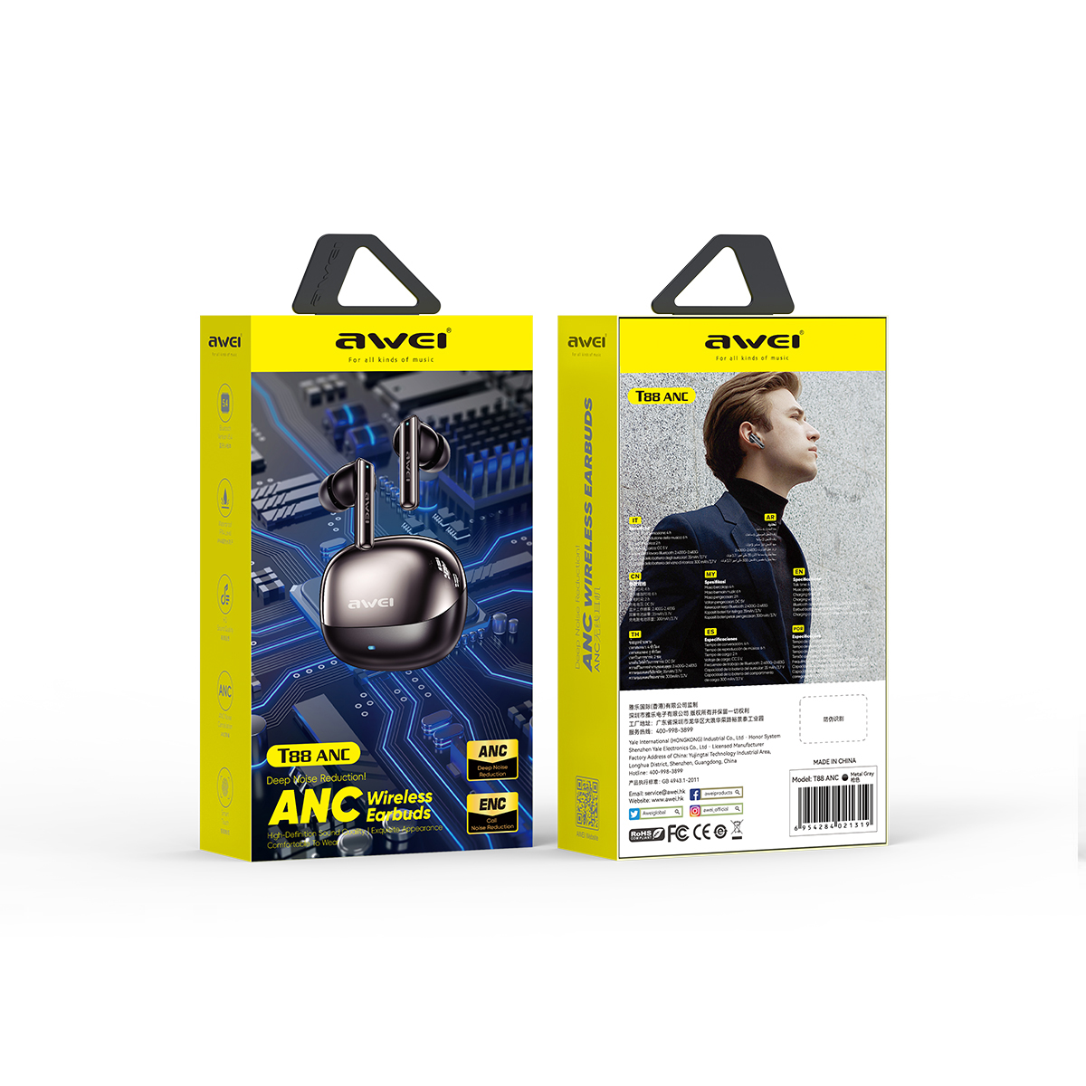 Awei T88 ANC Bluetooth Earphone thumbnail 2