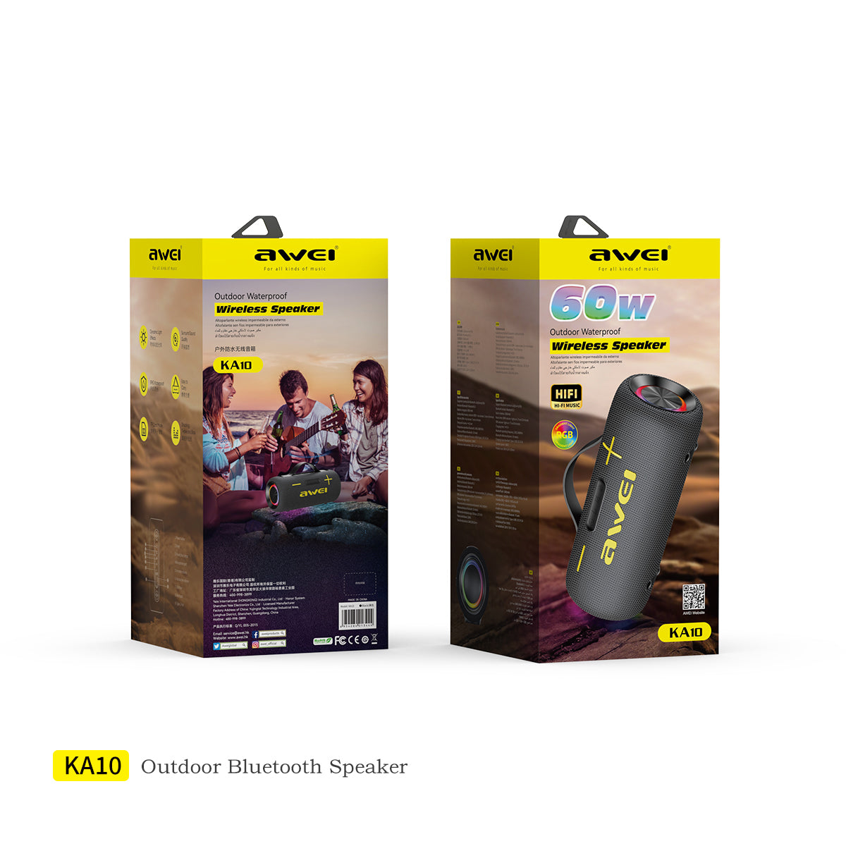 Awei KA10 Bass Lights Outdoor Bluetooth Speaker thumbnail 3