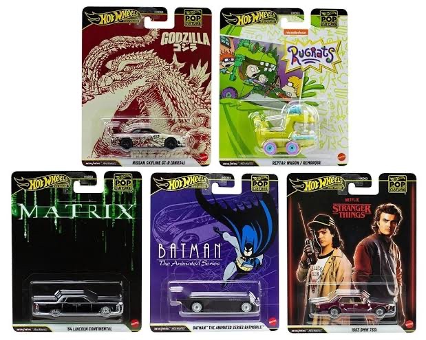 Hot Wheels Premium Pop Culture N Case Set of 5 Cars (including Godzilla R34) HXD63-956N