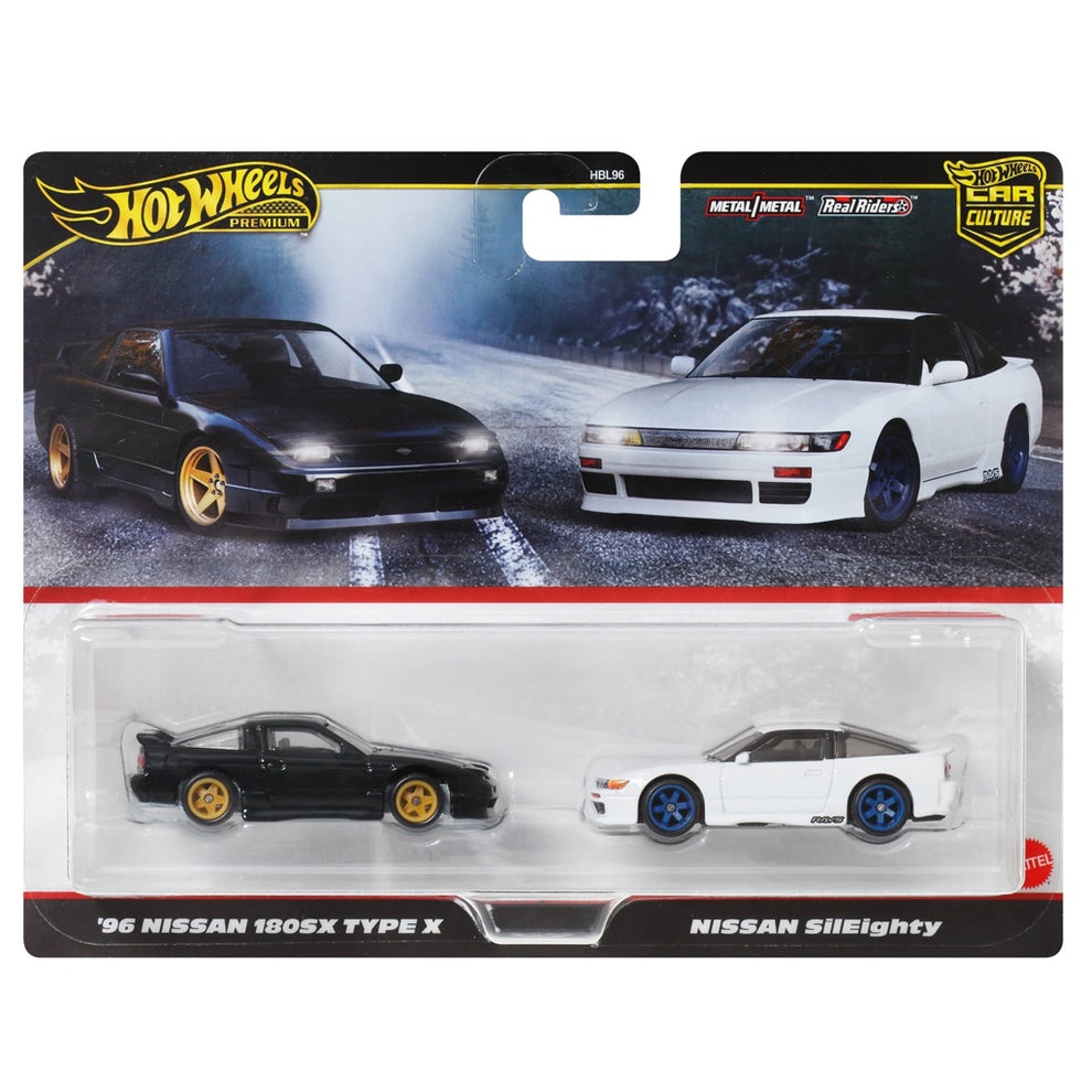 PRE ORDER Hot Wheels Premium 2-Pack 2025 - '96 Nissan 180SX Type X and Nissan SilEighty