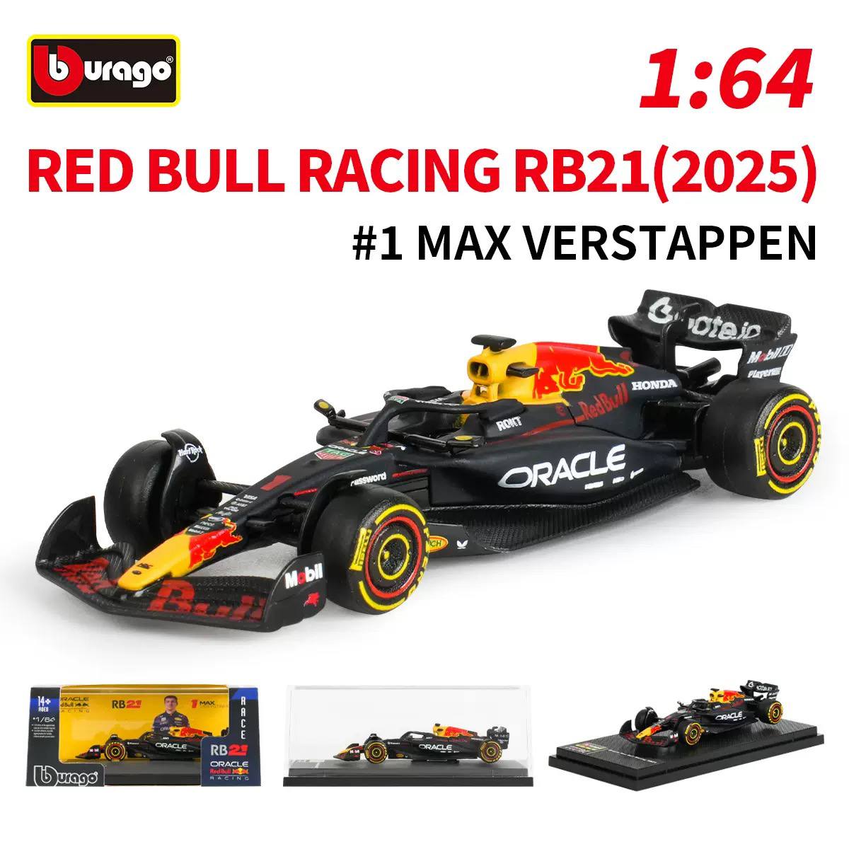 Redbull Racing RB21 Formula 1 car 1/64 Scale with Acrylic Box