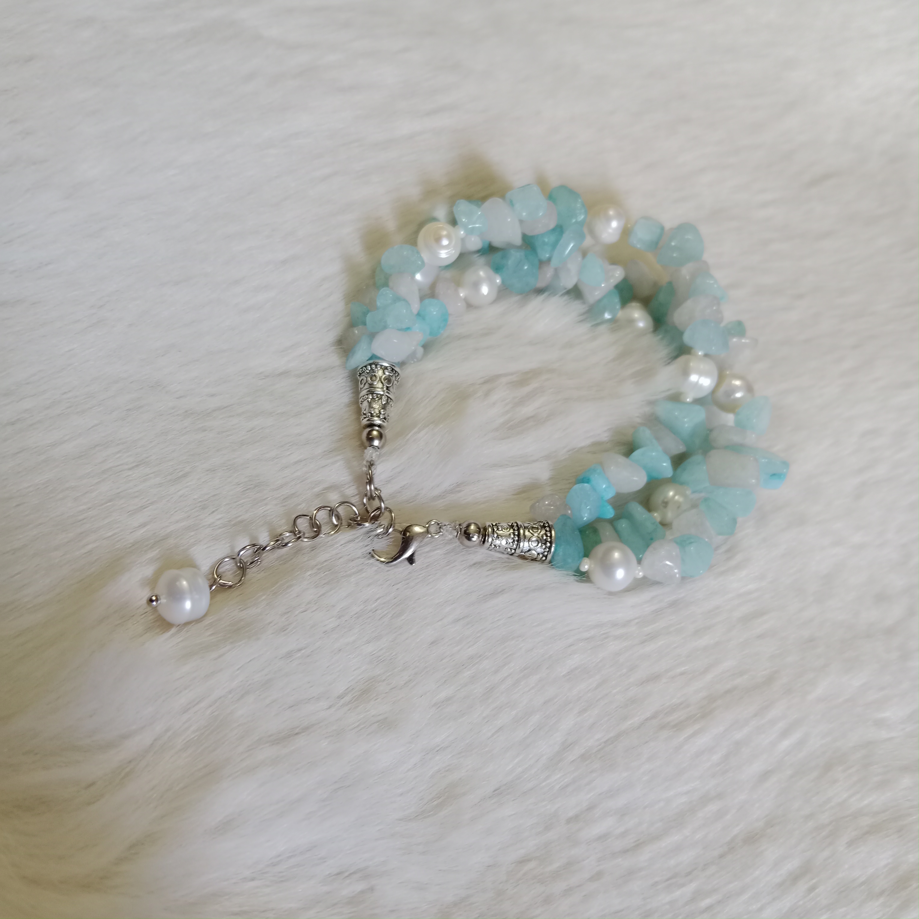 Original Stone and Original Pearl Mixed 3 Layer Bracelet_img_1