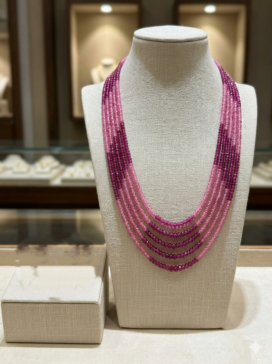 Original Multicolor Stone 5 Layer Necklace_img_0