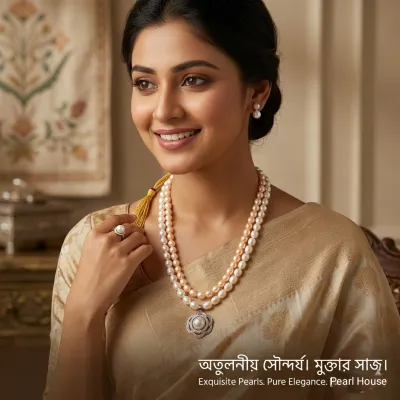 2 Layer Pearl Premium Quality Necklace Set Combo_img_1