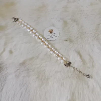 White Rice Pearl 2 Layer Bracelet_img_2
