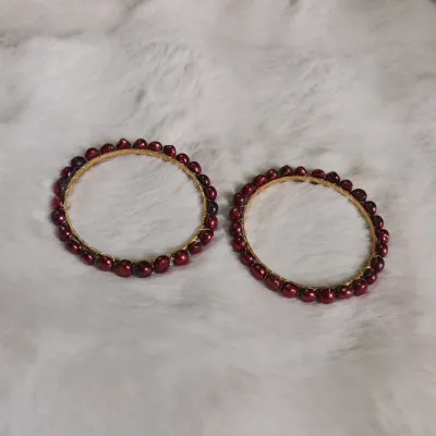 Deep Maroon Colour Pearl Bangle_img_2