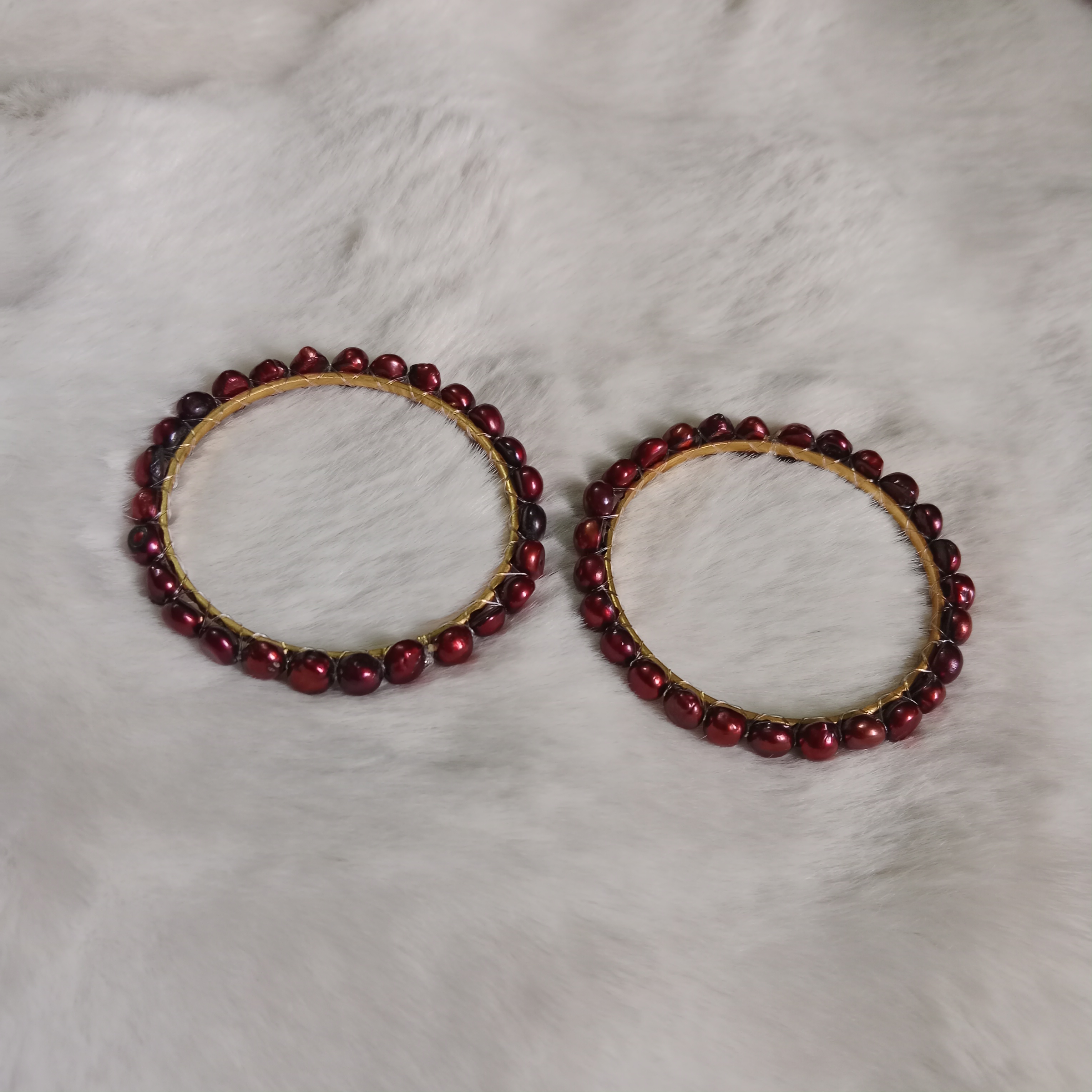 Deep Maroon Colour Pearl Bangle_img_2