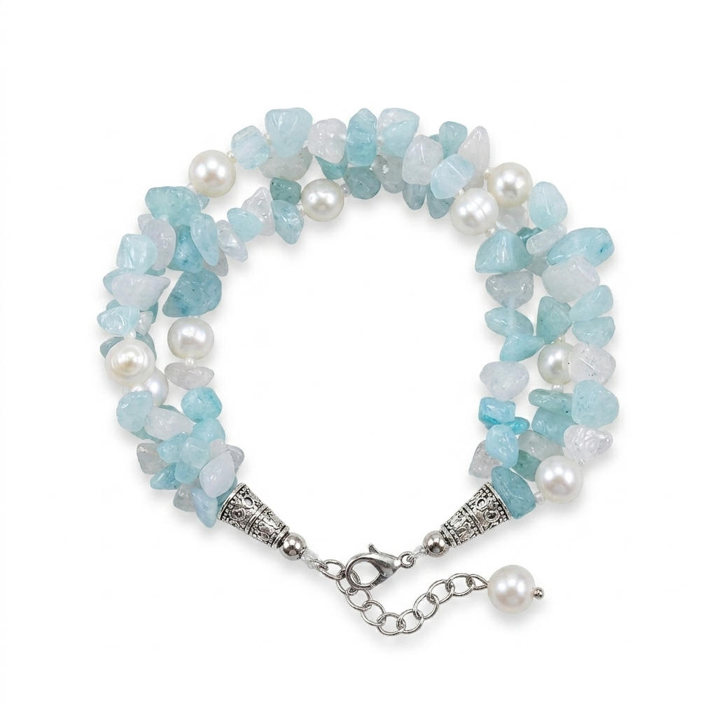 Original Stone and Original Pearl Mixed 3 Layer Bracelet_img_0