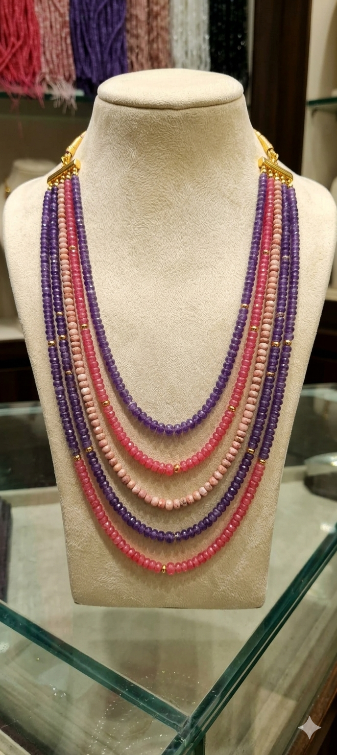 Original Stone Multicolor 5 Layer Necklace for Women_img_0