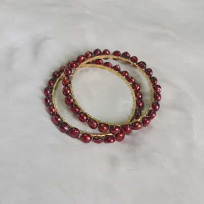 Deep Maroon Colour Pearl Bangle_img_0