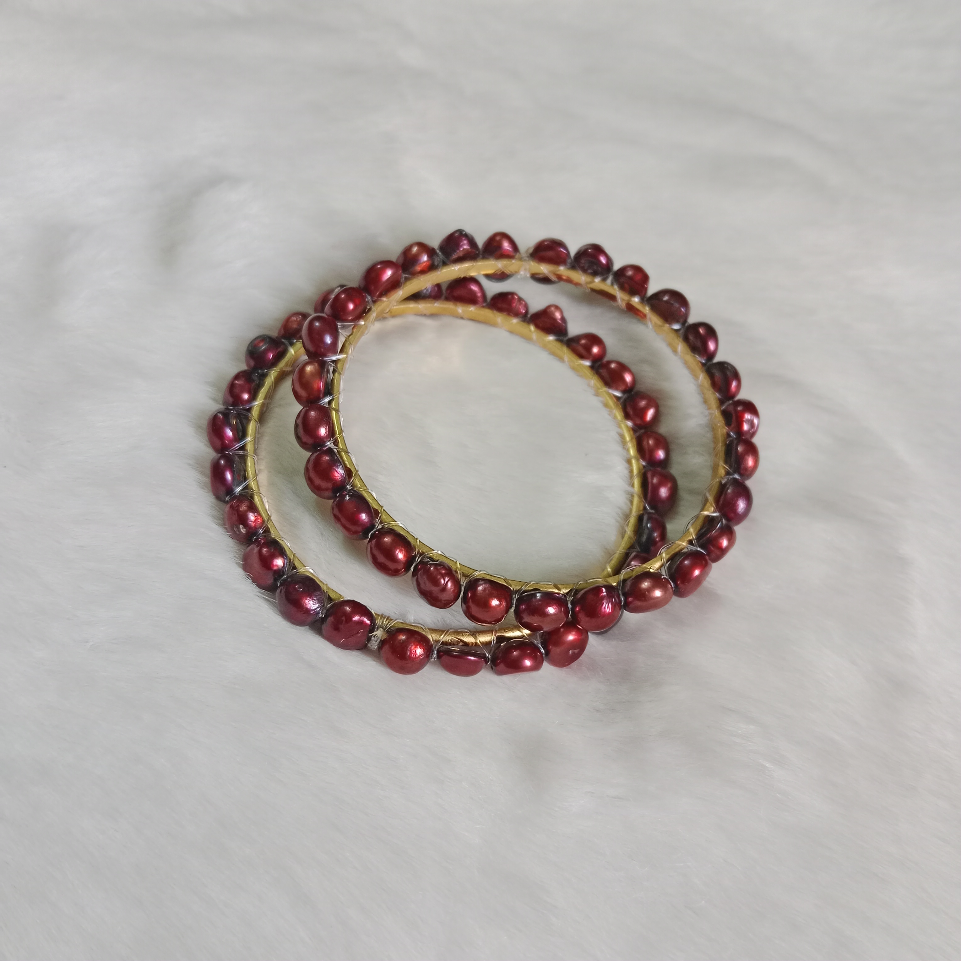 Deep Maroon Colour Pearl Bangle_img_0
