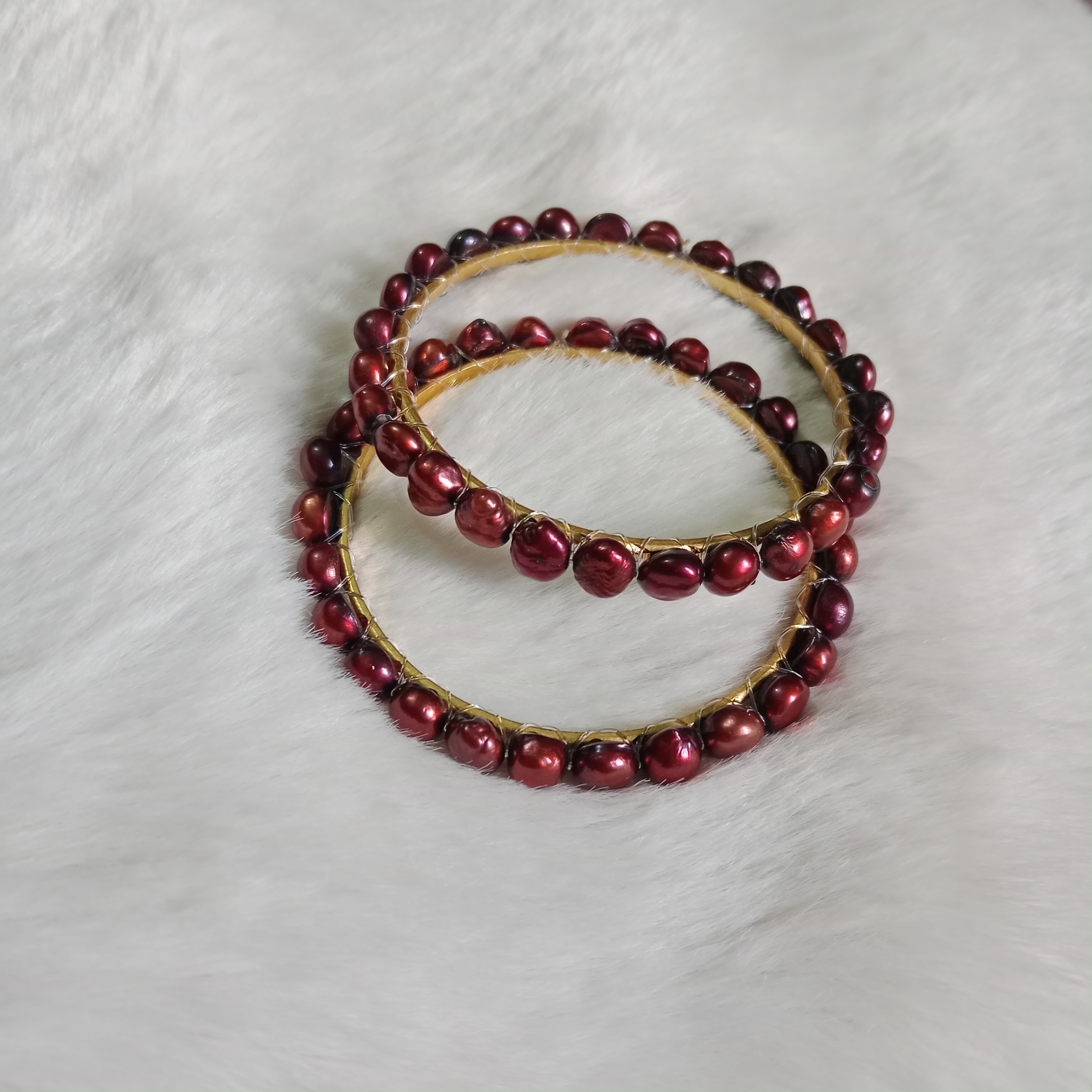 Deep Maroon Colour Pearl Bangle_img_1