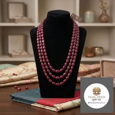 Exclusive Meroon Stone 3 Layer Necklace_img_0