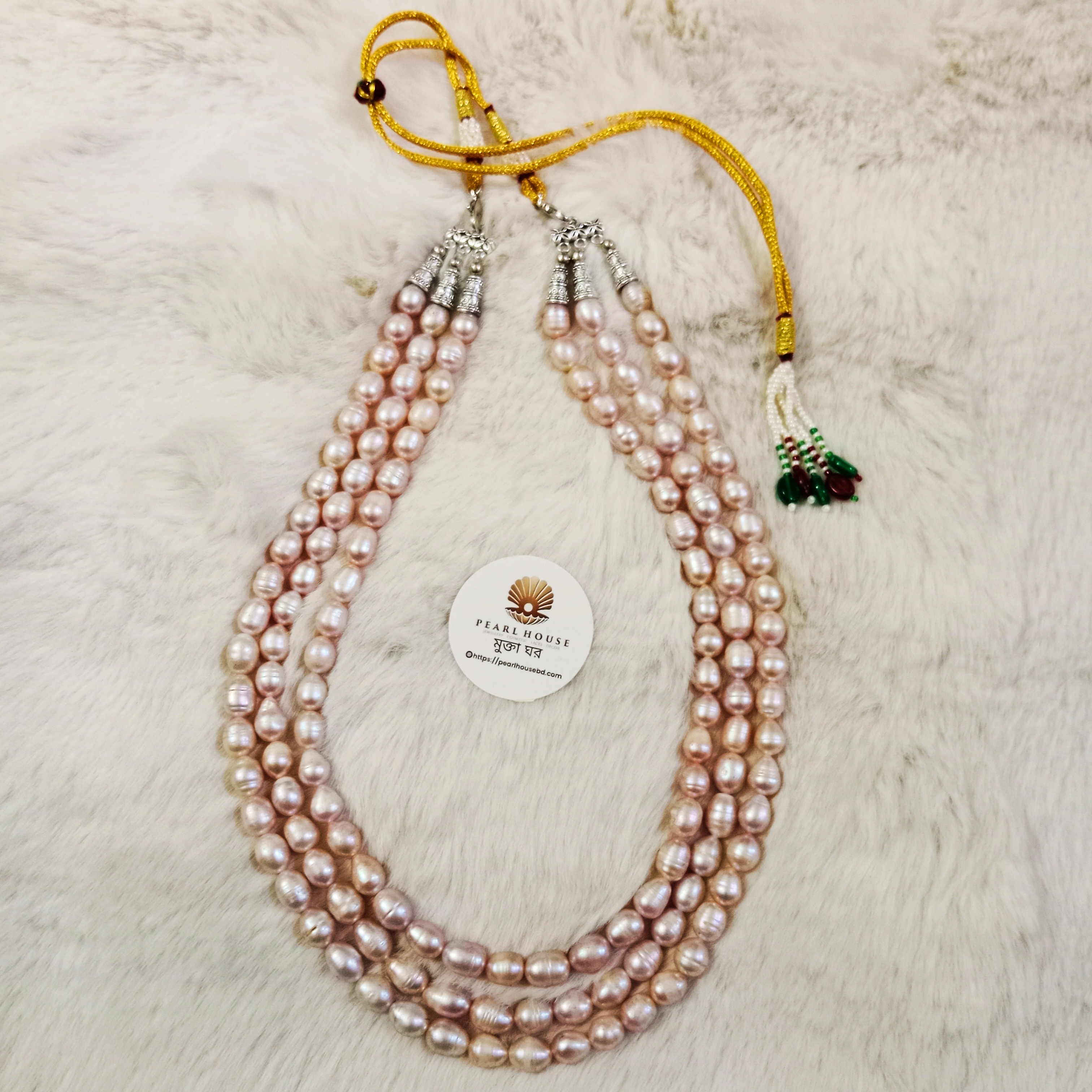 Levender Rice Pearl  3 Layer Necklace_img_1