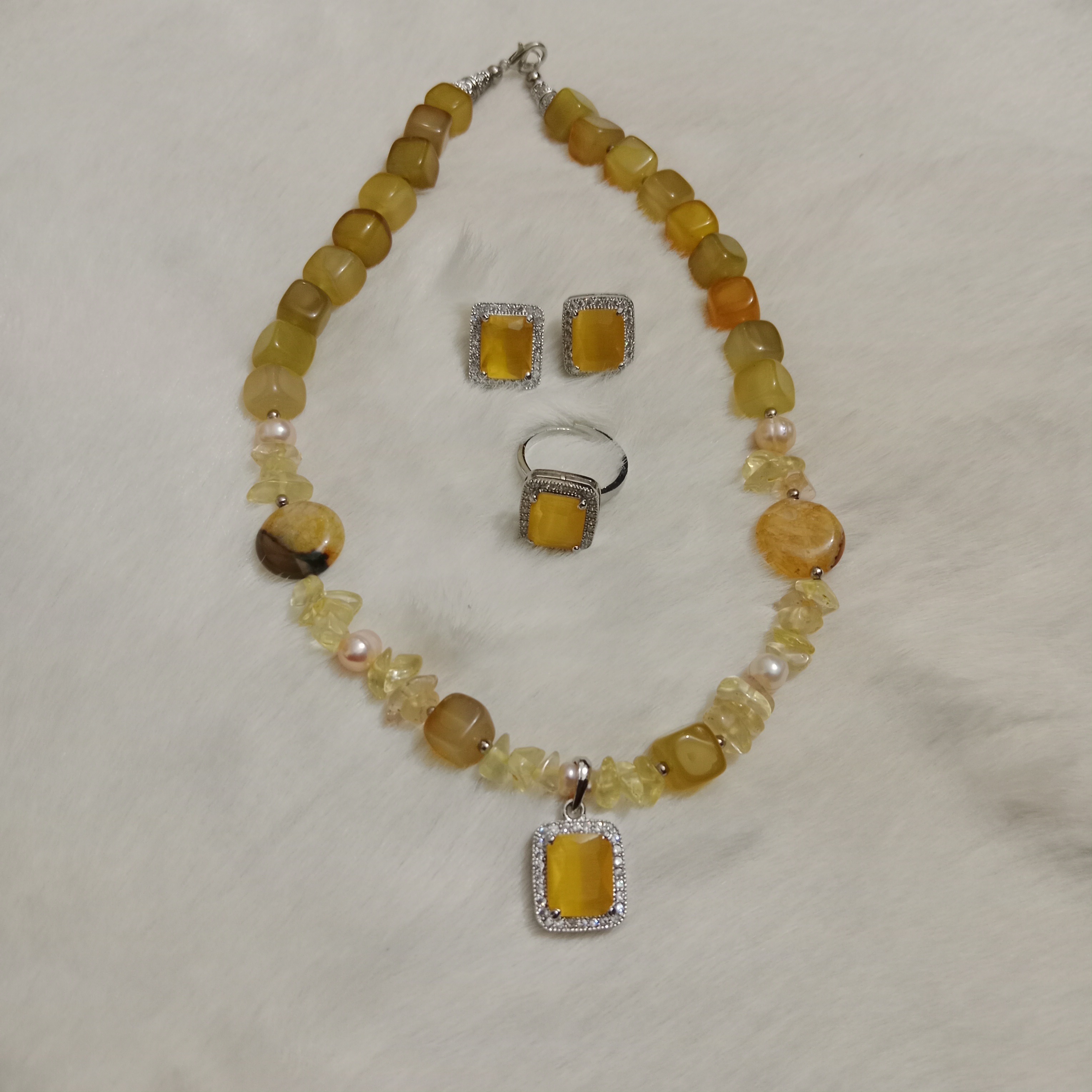 Original Diamondcut Stone Necklace Set_img_0