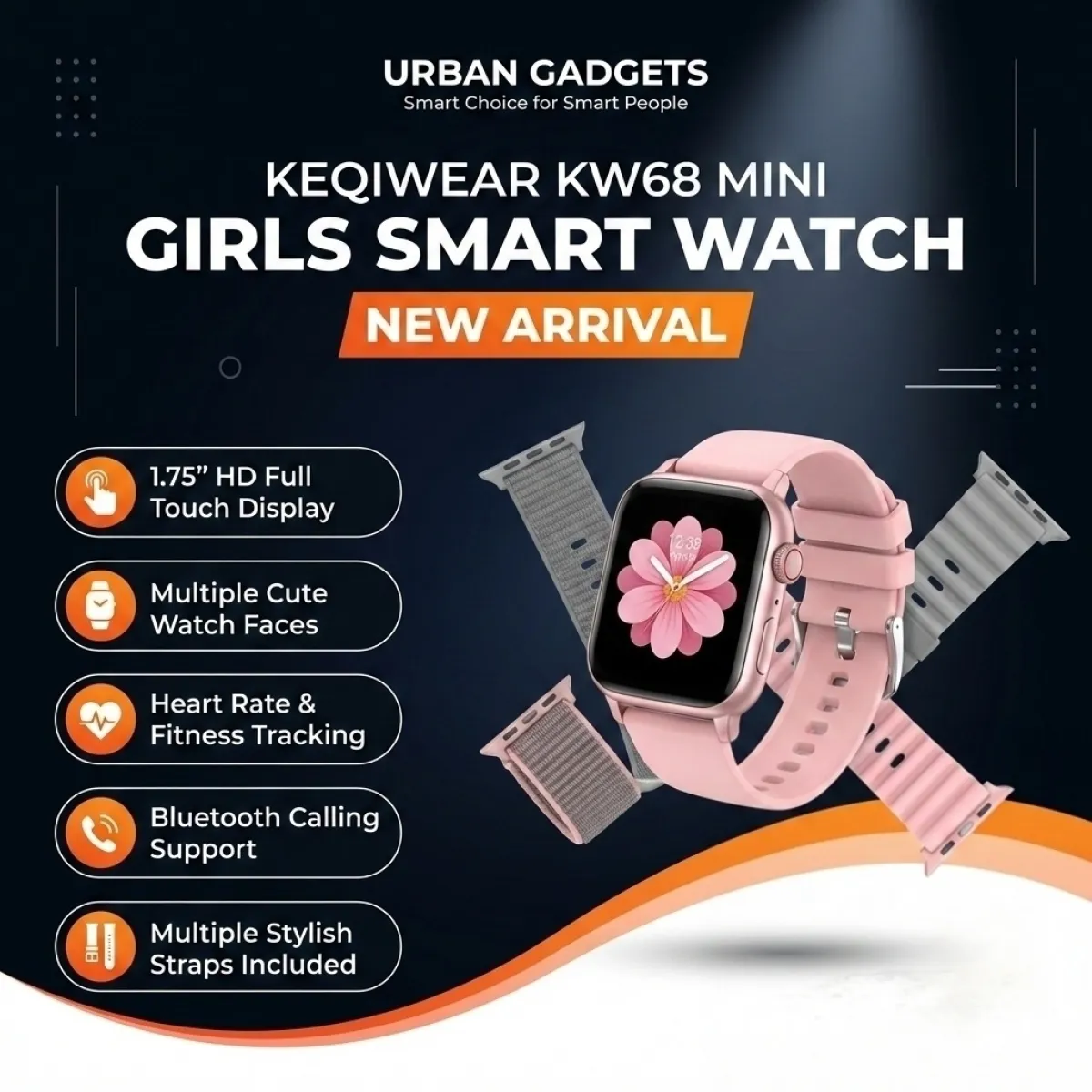 KEQIWEAR KW68 Mini Smart Watch
