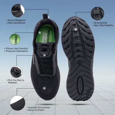 Redtape Dial Lace Athleisure Sport Shoes For Men | JET Black_img_4