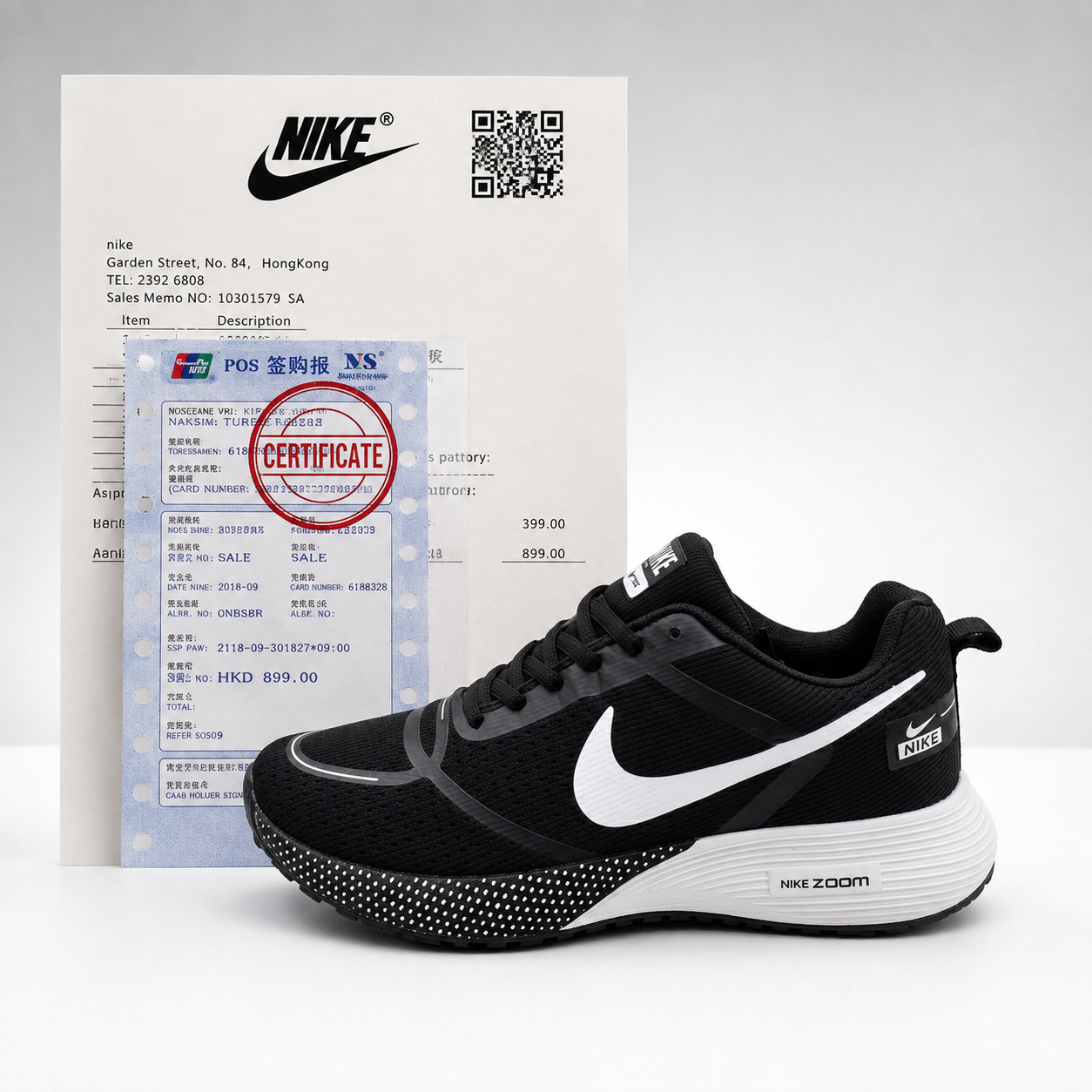 NIKE ZOOM  SNEAKER (BLACK) সার্টিফিকেট সহ