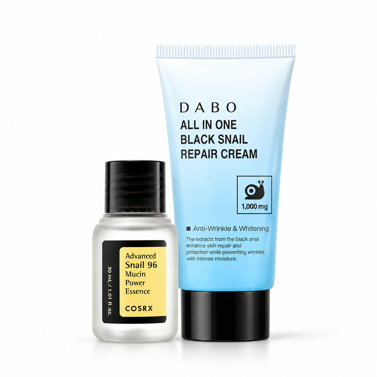 Mini Combo – Dabo Black Snail Cream & CosRX Advanced Snail 96 Essence