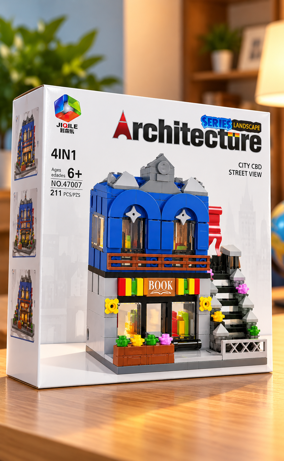 JIOLE Architecture City CBD Street View Building Blocks Set – 211 Pcs, 4-in-1 thumbnail 1