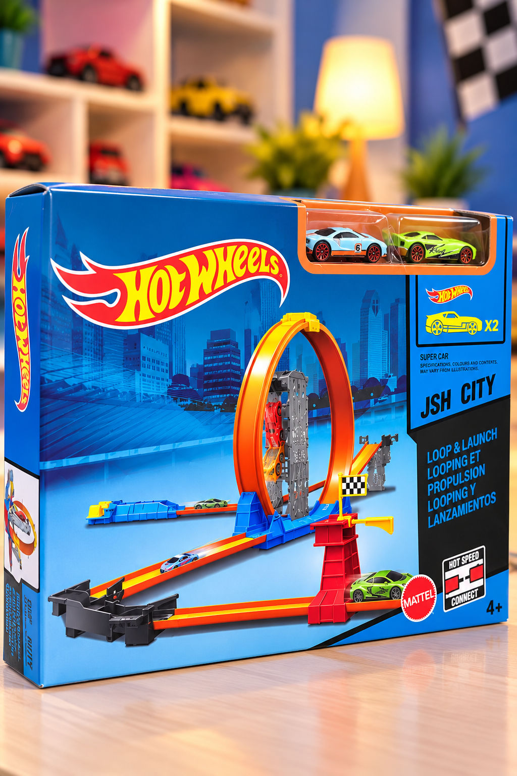Hot Wheels Loop & Launch Track Set with 2 Toy Cars – Kids Racing Toy (4+ Years) thumbnail 1