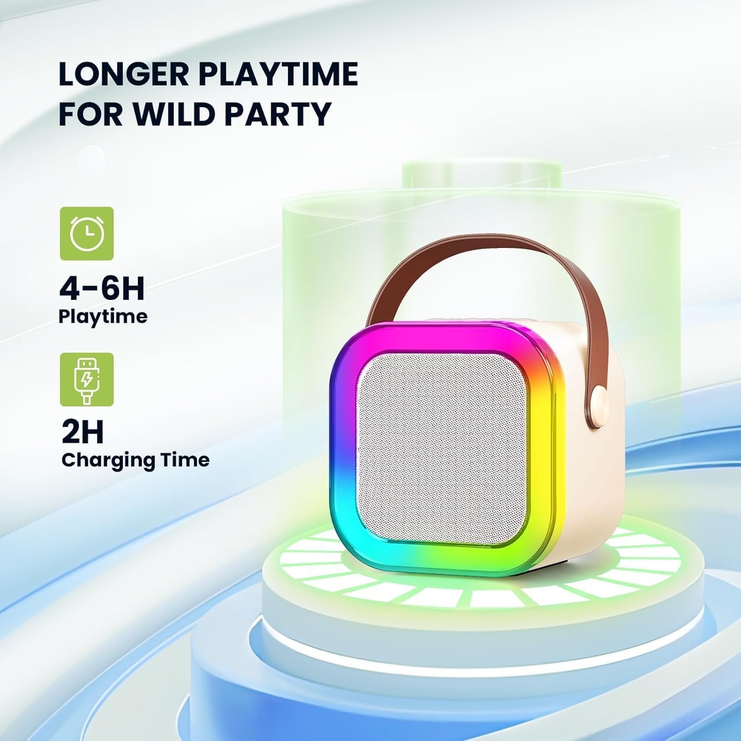K12 Portable Karaoke Bluetooth Speaker With Double Microphone thumbnail 4