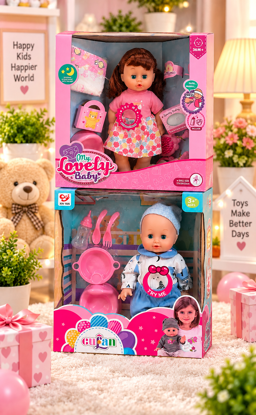 Cute Baby Doll Play Set thumbnail 3