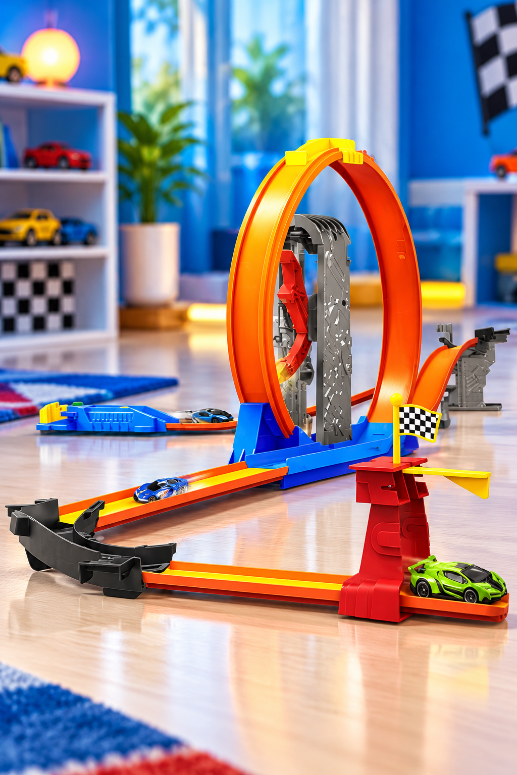 Hot Wheels Loop & Launch Track Set with 2 Toy Cars – Kids Racing Toy (4+ Years) thumbnail 2