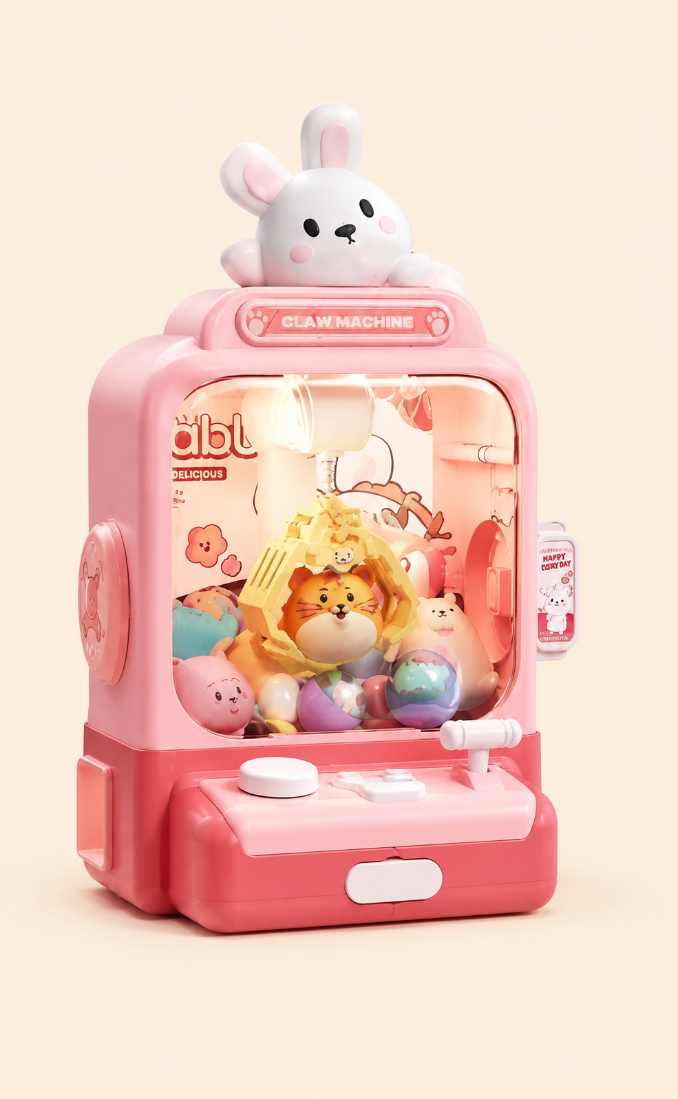 Mini Claw Machine Toy with Plush & Capsule Surprise Set