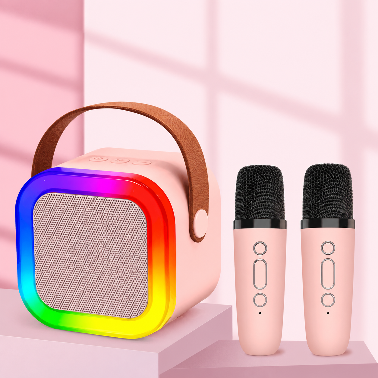 K12 Portable Karaoke Bluetooth Speaker With Double Microphone