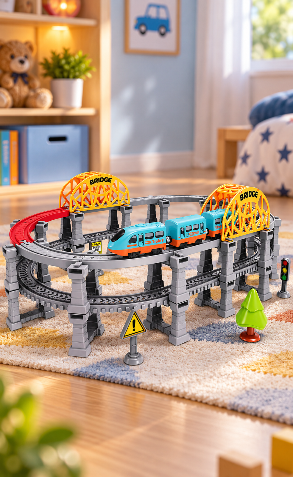 DIY Multi-Tier Rail Train Toy Set (140 Pcs) thumbnail 3