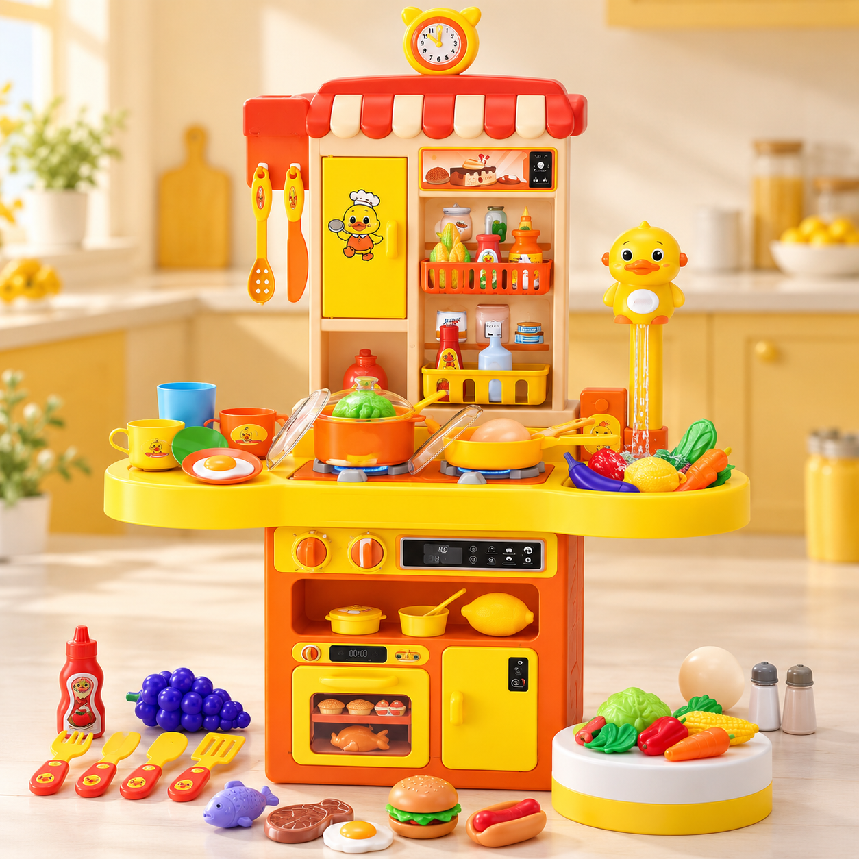 Kitchen Set Toys 81 CM, 44 Pcs